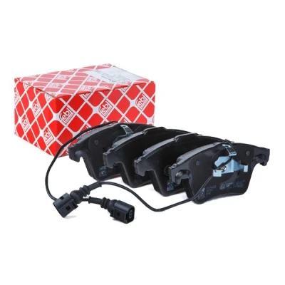 Image of 7L6698151B, 7L6698151F Brake pad set FEBI BILSTEIN 16733 Front Axle incl. wear warning contact with piston clip VOLKSWAGEN: Touareg I