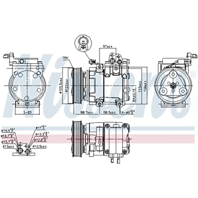 Image of 21000401 AC compressor NISSENS 890129 HS15 12V PAG 46 R134a with oil