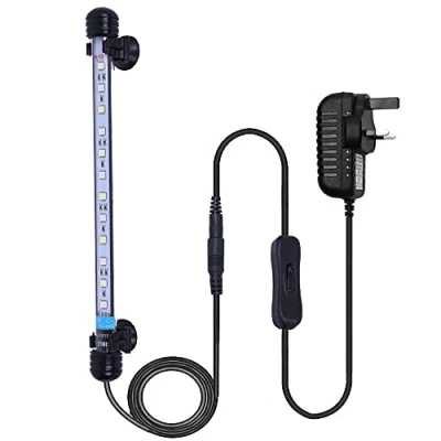 Image of VARMHUS Submersible LED Aquarium Light, 28 cm Underwater Fish Lamp Waterproof Lighting for Tank (Blue and White Color)