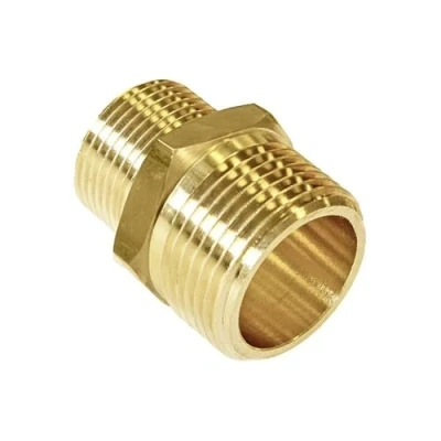 Image of 1&quot; x 3/4&quot; Brass Hexagon Reducing Nipple (Known as hex Nipple/Nipple Fittings Also Available in 1/8 inch, 1/4 3/8 1/2 3/4 1 inch and 2 BSP)