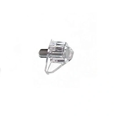 Image of Merriway BH07331 (100 Pcs) Push In Plastic Shelf Supports, Clear with Metal Insert Pack of 100 Pieces