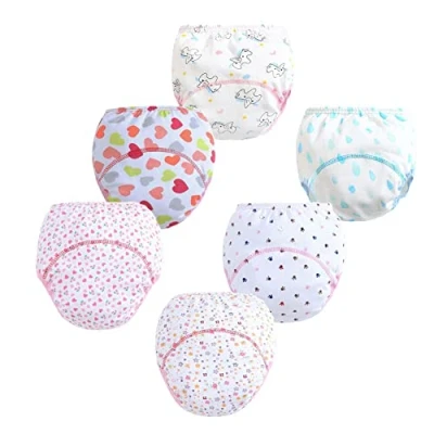 Image of FedMois Baby Potty Training Pants Boys Girls Underwear Reusable (6 Pack), Flowers, 4 5 Years