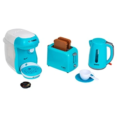 Image of Theo Klein 9519 Bosch Breakfast set I Kitchen accessory consisting of toaster, coffee maker and electric kettle Toys for children aged 3 over