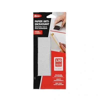 Image of Set of 6 Flat and Coated Sandpaper Anti Smudge 93 230 mm Medium Grit (120)
