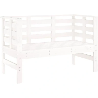 Image of vidaXL Garden Bench White 111.5x53x71 cm Solid Wood Pine