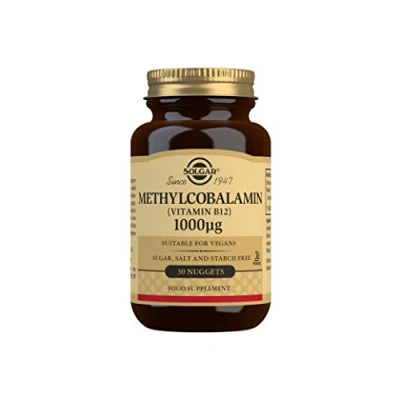 Image of Solgar Methylcobalamin (Vitamin B12) 1000 µg Nuggets, Pack of 30 For Energy Support Easy to Take, Dissolvable Vegan