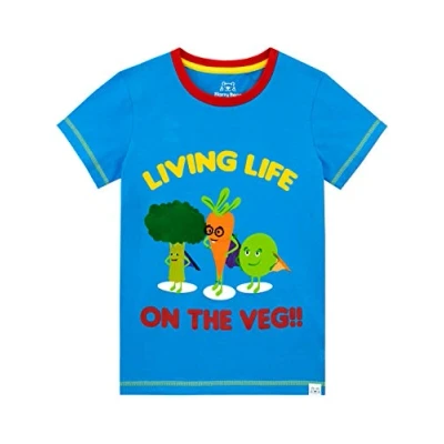 Image of Harry Bear Boys T Shirt Life on The Veg Blue Age 18 to 24 Months