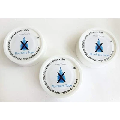 Image of 3 Rolls of StickyTapes Plumbers Mate White Sealing Tape PTFE Thread Seal Plumbing