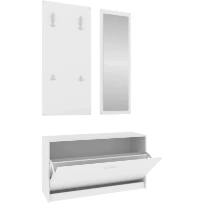 Image of vidaXL 3 in 1 Shoe Cabinet Set White Engineered Wood