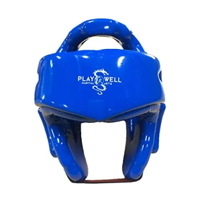 Image of Martial Arts Dipped Foam Ultimate Sparring Head Guard Blue Double Layer (Small)