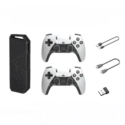 Image of Wireless Retro Game Console, Built in 20,000 Games, 10 Emulators, Plug &amp; Play Video 64G, TV Stick, Dual 2.4G Controllers