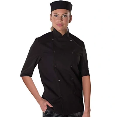 Image of Dennys short sleeve chef jacket DD70ES Black XXXL