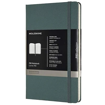 Image of Moleskine Pro Notebook, Professional Office Hard Cover, Woodland Green, Large Format 13 x 21 cm