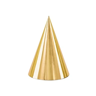 Image of Générique 6 Party Hats Cardboard 16 cm Gold