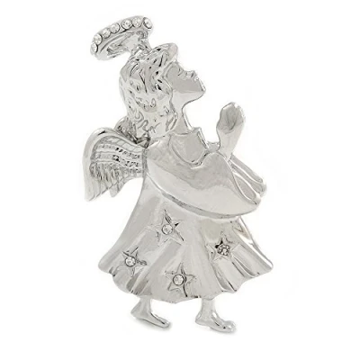 Image of Avalaya &#039;Beautiful Angel&#039; Crystal Silver Tone Brooch 50mm L