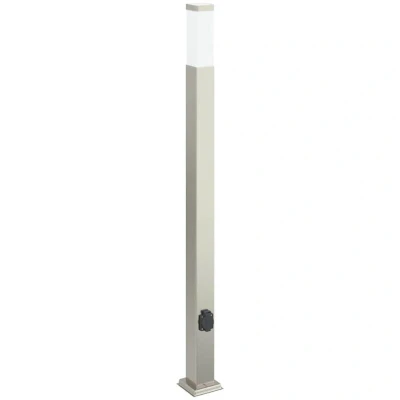 Image of vidaXL Bollard Light with Outlet 110 cm Stainless Steel IP44