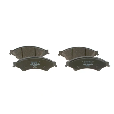 Image of 1723538 Brake pad set BOSCH 0 986 494 791 Low Metallic with integrated wear warning contact, acoustic anti squeak plate