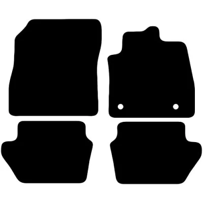 Image of Carsio Carpet Car Mats For Ford Fiesta 2017 Onwards 4 Piece Set Tailored Fit Floor Mat Complete Accessory Black Custom Fitted All Weather, Anti Slip Backing &amp; Trim