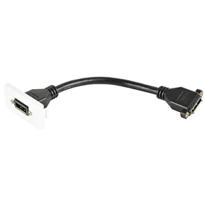 Image of Keystone Wall Plate Module Outlet Faceplate DisplayPort Socket to Female Tail 25 x 50 mm
