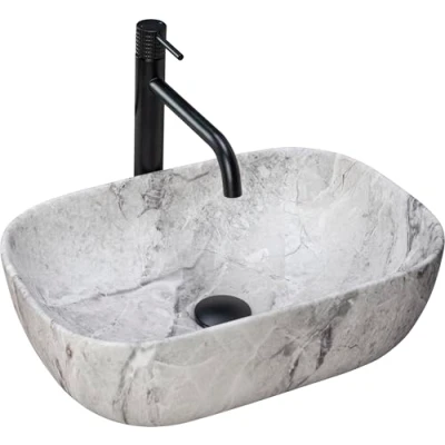 Image of REA Bathroom Sink tap Made Matt imitation U3800, Livia Stone 33 X 46 Cm