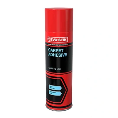 Image of EVO STIK Carpet Adhesive, Easy to Use, Rapid Drying, Adjustable Nozzle, For Fixing Loose Tiles, Colour: Light Amber, 500ml