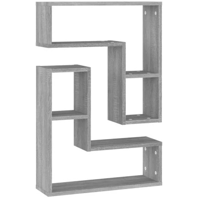 Image of vidaXL Wall Shelves 2 pcs Grey Sonoma 50x15x50 cm Engineered Wood