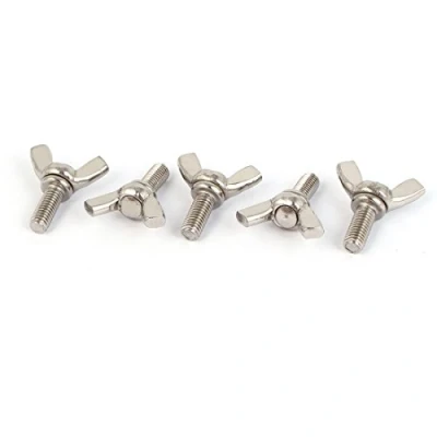 Image of Sourcingmap M5 x 12mm Thread 304 Stainless Steel Wing Bolt Butterfly Screw Silver Tone 5pcs