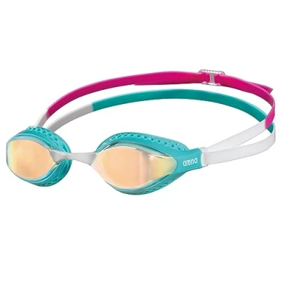 Image of Arena Unisex Airspeed Mirror Racing Goggles, YELLOW COPPER TURQUOISE MULTI