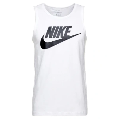 Image of Nike Sportswear TANK ICON Futura Top, Men&#039;s, Size: Small, White/black