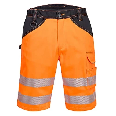 Image of Portwest PW3 Hi Vis Shorts Orange/Black 30