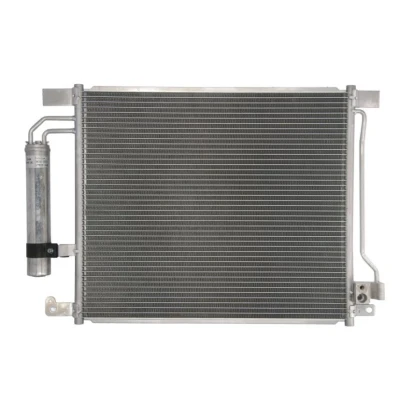 Image of 92100BA61A, 92100BA61B Condenser NRF 350407 with dryer, seal ring 15,5mm 10,2mm 490mm NISSAN: Juke, Pulsar Hatchback