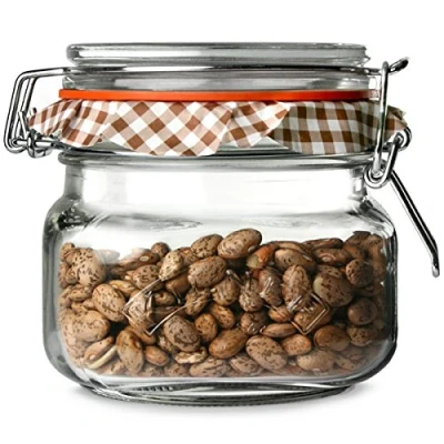 Image of Kilner Square Clip Top Jars 0.5ltr Case of 12 Preservation Jars, Storage Jam with Cliptop Lid