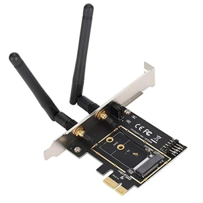 Image of PCI 1X Desktop Network Expansion Card, 9Pin Wireless E to KEY A Adapter Card/PCI NGFF M.2 WiFi Module Adpater for Win XP /7/8/10