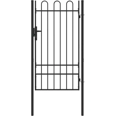 Image of Fence Gate Grey 100 x 175 cm Powder coated steel vidaXL