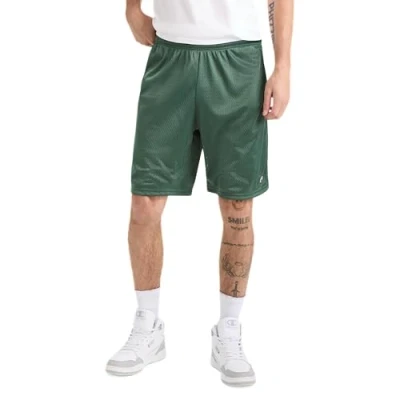 Image of Champion Men&#039;s Long Mesh Short with Pockets, Dark Green, Medium