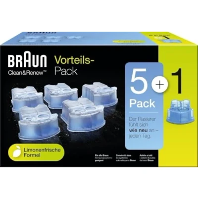 Image of Braun Clean and Renew Refill Cartridges, Pack of 6