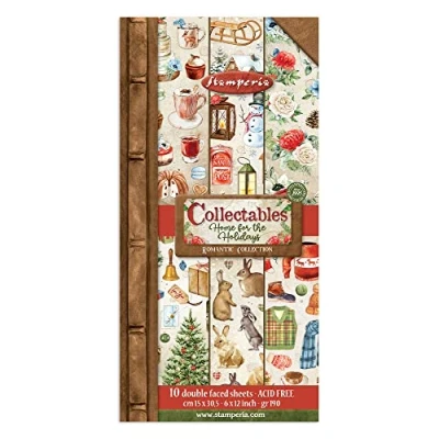 Image of Stamperia International Collectables Romantic Home for The Holidays, Multicoloured, 6 x 12 inches
