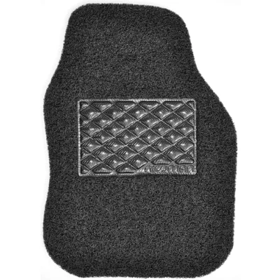 Image of Nicoman Universal Car Floor Mat Spaghetti Coiled Non Slip PVC Rubber Heavy Duty Waterproof Easy Clean (Black, Driver Side, Small, 1 Piece)