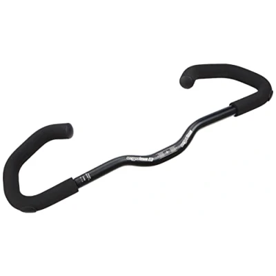Image of ergotec AHS Basic Comfort 25.4 Bicycle Handlebar / AL6061 T6 Aluminium with Ends, and Soft Grip Cover, Black/Sand, 17653001