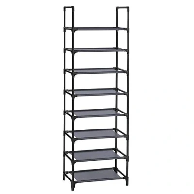 Image of SONGMICS 8 Tier Shoe Rack, Shelf, Storage Organiser, Space Saving, 28 x 46 145 cm, Metal Frame, Non Woven Fabric Shelves, for Hallway, Bedroom, Grey LSR024G02