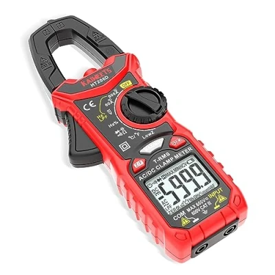 Image of KAIWEETS HT206D Clamp Meter, 6000 Counts Auto Range Multimeter 600A AC/DC Current, 600V Voltage with LCD Backlit, Capacitance, Continuity, Resistance, Duty, Diodes, Frecruncy, Temperature, NCV