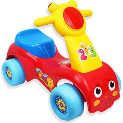 Image of Sobebear Baby Ride on Toys Car Realistic Push Go Rideon Cart With Light &amp; Music for Toddlers, Balance Adjustable 4 Wheels Toddler Walker Activity Girls and Boys Age 1 to Year (Multicolor)