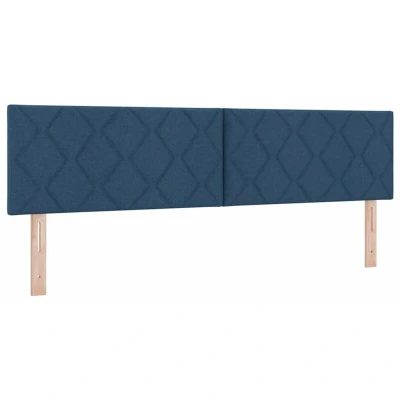 Image of vidaXL LED Headboard Diamond Blocks Design Blue 180 cm Fabric