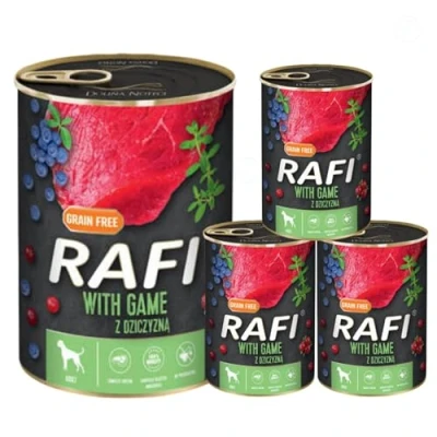 Image of Complete Wet Dog Food: Meat &amp; Natural Ingredients, Grain Free, Immune Boosting Superfoods in Every Flavor! Healthy Tasty Nutrition for All Breeds! (Game, 4x400g)