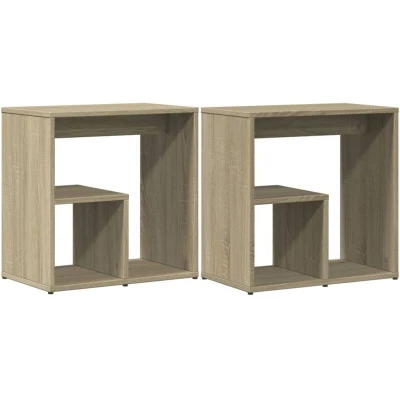 Image of vidaXL Side Tables 2 pcs Sonoma Oak 50x30x50 cm Engineered Wood