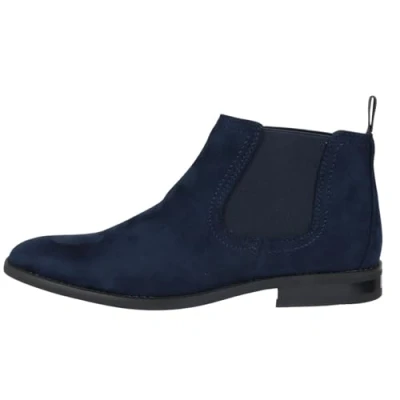 Image of TruClothing Men&#039;s Boots Slip On Suede Leather Lined Chelsea Ankle Shoes Navy 10 UK