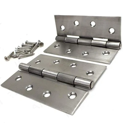 Image of 2X Silver Butt Hinges 100mm Stainless Steel Satin