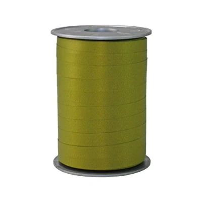 Image of C.E Pattberg Gift Ribbon olive green Matt, 200 m In Paperlook For Wrapping Gifts, 10 mm Width, Create Beautiful Floral And Baby Shower Decorations, Pastel Balloon Ribbons Every Occasion