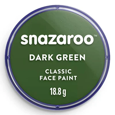 Image of Snazaroo Classic Face and Body Paint for Kids Adults, Dark Green Colour, Water Based, Easily Washable, Non Toxic, Makeup, Painting Parties, Ages 3+