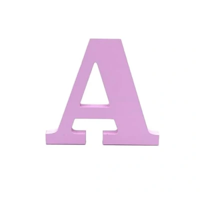 Image of Pink Wooden MDF Letter A Size 8cm Tall Free Standing Letters for Arts &amp; Crafts Personalized Name Decor